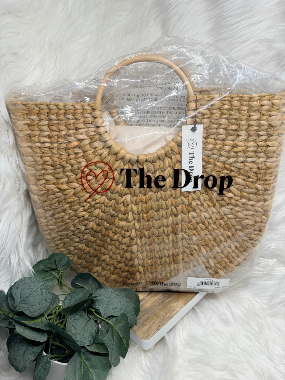 NWT- The Drop Jileen Top Handle Straw Bag